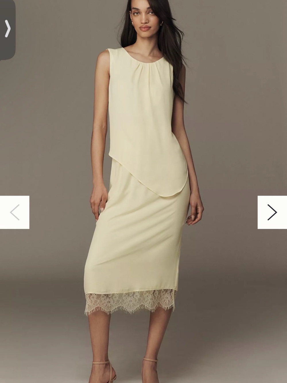 Exquise Sleeveless Layered Chiffon Midi Dress
